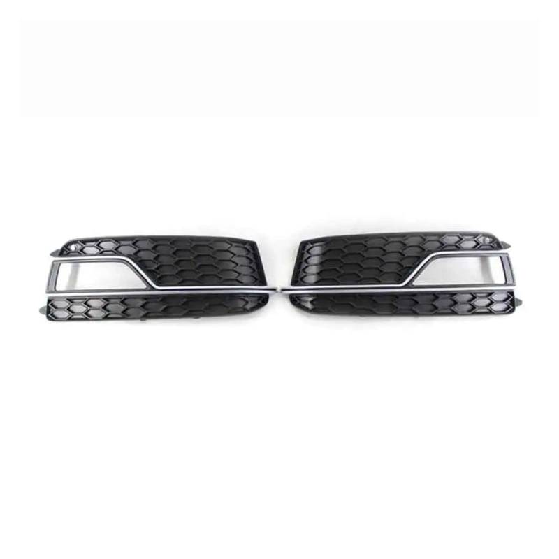 MEIZIYU Auto-Frontstoßstangengrill, passend for S5, A5 S-Line 2013–2016, 8T0807681K 8T0807682K, Wabennetz-Nebelscheinwerfer-Grillabdeckung Stoßstangengitter für die Frontpartie(Chrome black) von MEIZIYU