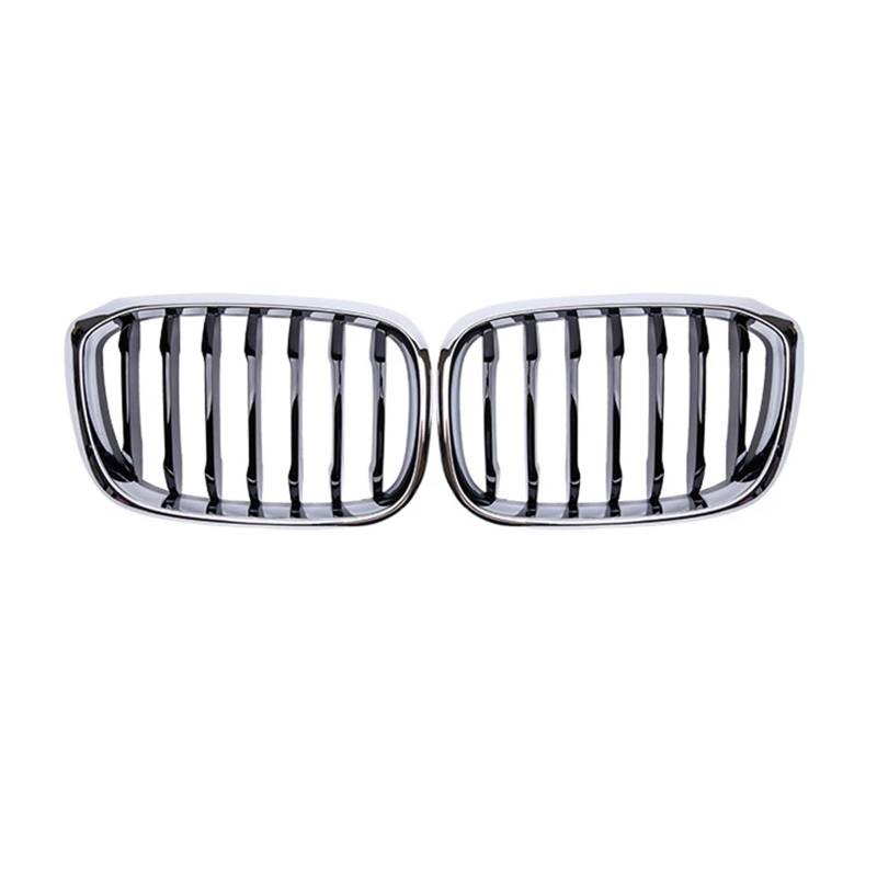 MEIZIYU Auto-Frontstoßstangengrill, passend for X3 X4 G01 G02 G08 2018–2021, Chrom-Kühlergrill, Renngrills, Einzellamellengrill Stoßstangengitter für die Frontpartie von MEIZIYU