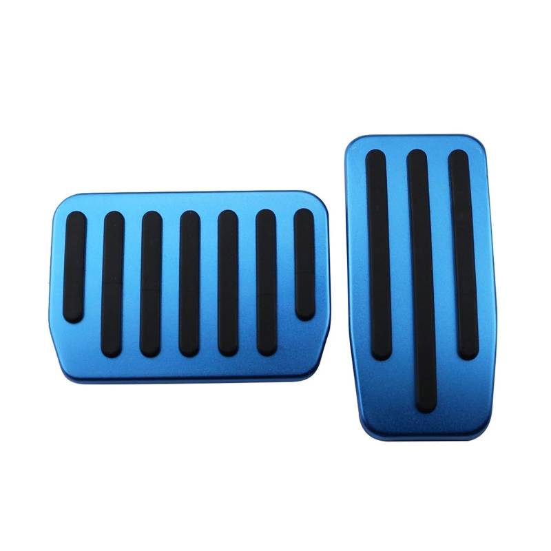 MEIZIYU Auto Fußpedal Fit for Tesla Modell 3 2017-2021 Accelerator Kraftstoff Bremse Rest Pedal Pads Abdeckung Aluminium nicht-Slip Bremspedale(Blue without Rest) von MEIZIYU