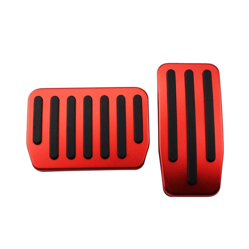 MEIZIYU Auto Fußpedal Fit for Tesla Modell 3 2017-2021 Accelerator Kraftstoff Bremse Rest Pedal Pads Abdeckung Aluminium nicht-Slip Bremspedale(Red without Rest) von MEIZIYU
