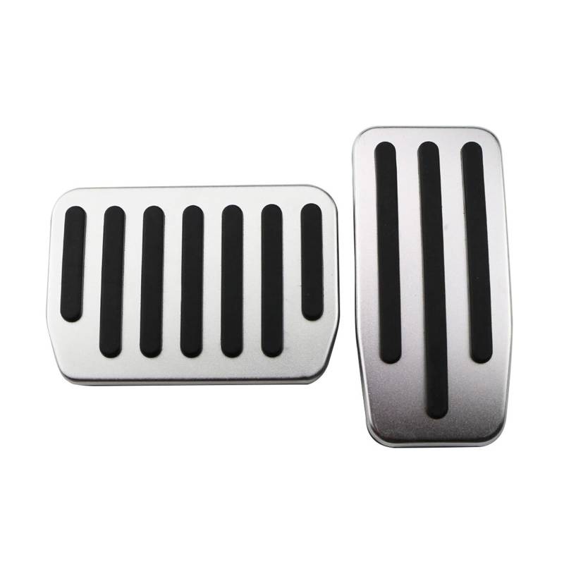 MEIZIYU Auto Fußpedal Fit for Tesla Modell 3 2017-2021 Accelerator Kraftstoff Bremse Rest Pedal Pads Abdeckung Aluminium nicht-Slip Bremspedale(Silver without Rest) von MEIZIYU