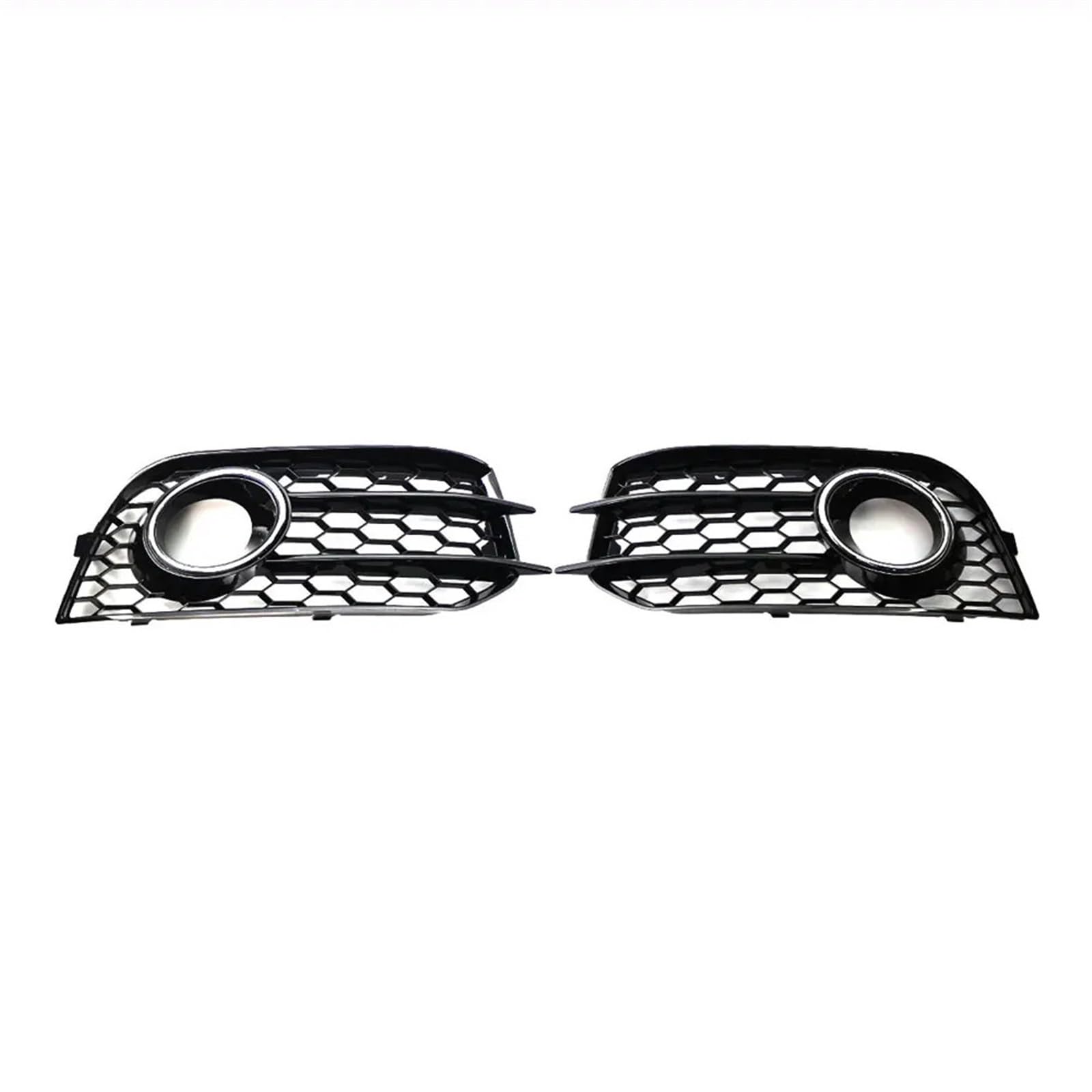 MEIZIYU Auto Nebelscheinwerfer Lampenabdeckung Honeycomb Mesh Hex Frontgrill Grill Passend for A1 8X 2010–2014 8X0807681A 8X0807682A Stoßstangengitter für die Frontpartie(Chrome black) von MEIZIYU