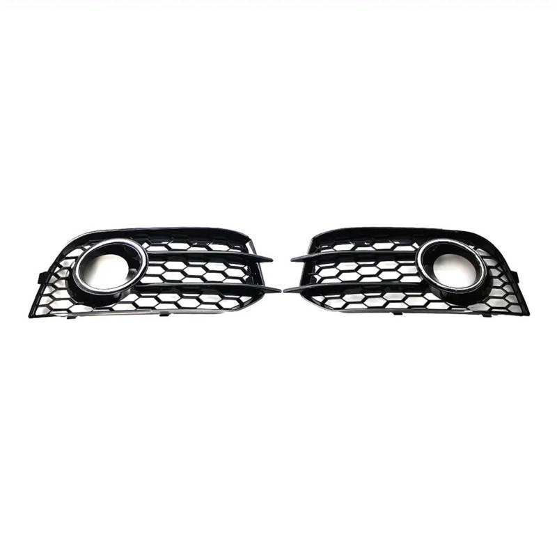 MEIZIYU Auto Nebelscheinwerfer Lampenabdeckung Honeycomb Mesh Hex Frontgrill Grill Passend for A1 8X 2010–2014 8X0807681A 8X0807682A Stoßstangengitter für die Frontpartie(Chrome black) von MEIZIYU
