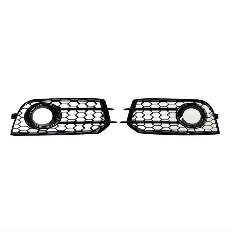MEIZIYU Auto Nebelscheinwerfer Lampenabdeckung Honeycomb Mesh Hex Frontgrill Grill Passend for A1 8X 2010–2014 8X0807681A 8X0807682A Stoßstangengitter für die Frontpartie(Gloss black) von MEIZIYU