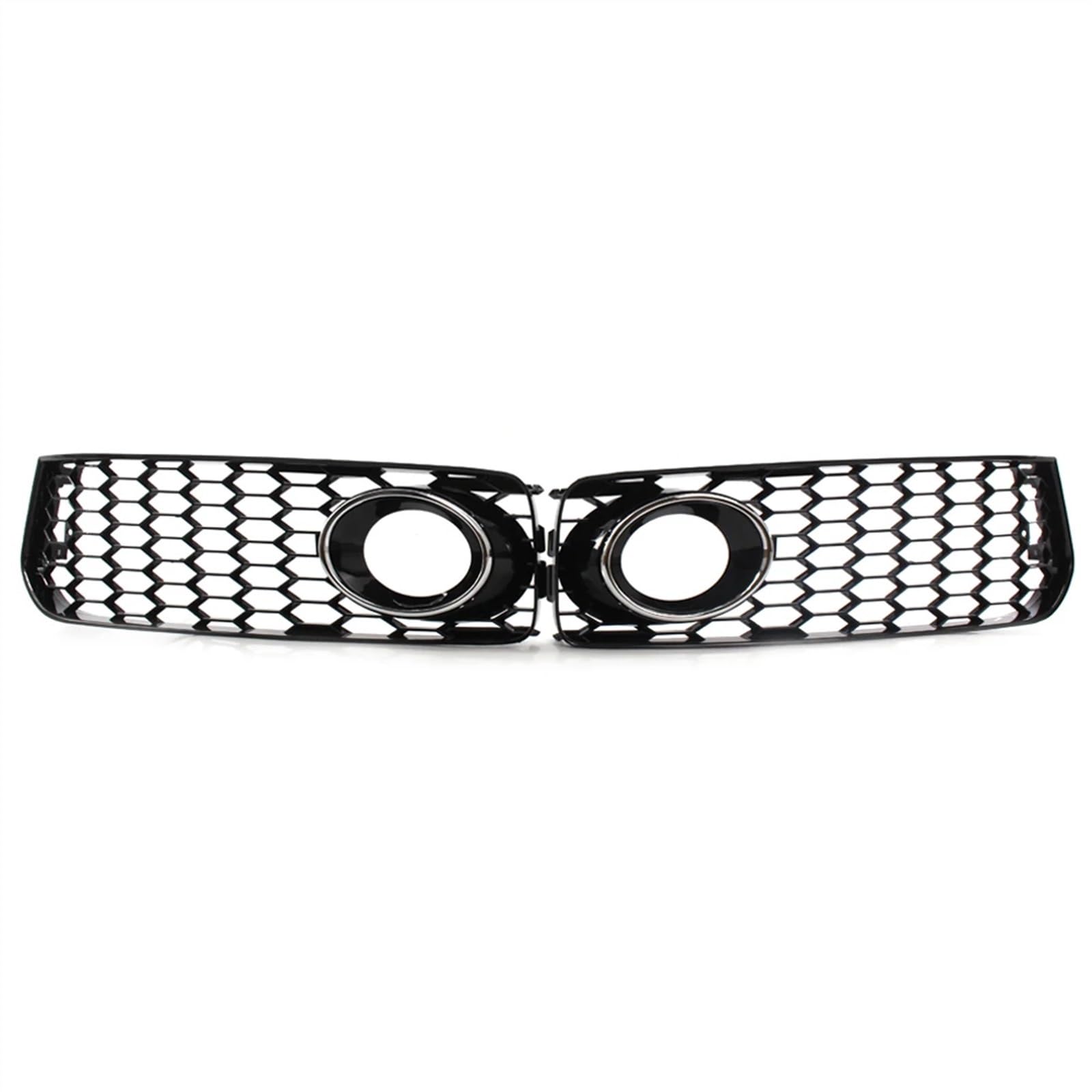 MEIZIYU Auto-Nebelscheinwerfer-Lampengrill-Abdeckung, Waben-Hex-Frontgrill, passend for A5 S-Line S5 B8 RS5 2008 2009 2010 2011 2012 Stoßstangengitter für die Frontpartie(Chrome black) von MEIZIYU
