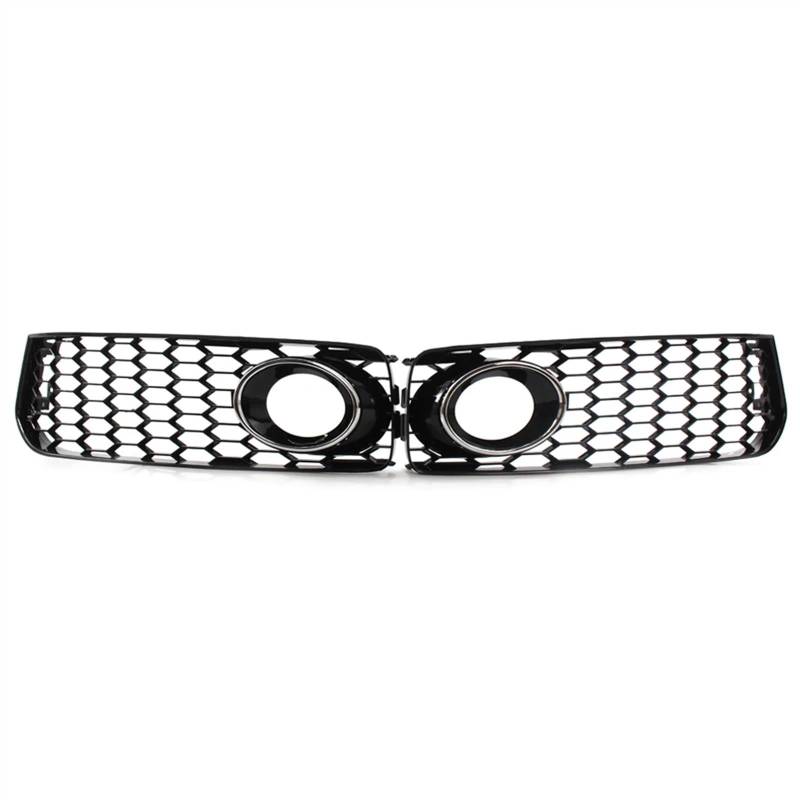 MEIZIYU Auto-Nebelscheinwerfer-Lampengrill-Abdeckung, Waben-Hex-Frontgrill, passend for A5 S-Line S5 B8 RS5 2008 2009 2010 2011 2012 Stoßstangengitter für die Frontpartie(Chrome black) von MEIZIYU