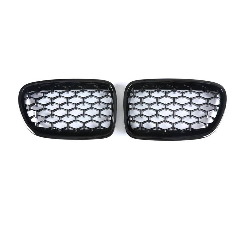 MEIZIYU Diamant-Frontstoßstangengitter, Auto-Styling, Racing-Grills, Auto-Grill, passend for 5er GT F07 528i 535i 550i 2009–2017 Stoßstangengitter für die Frontpartie(Gloss Black) von MEIZIYU