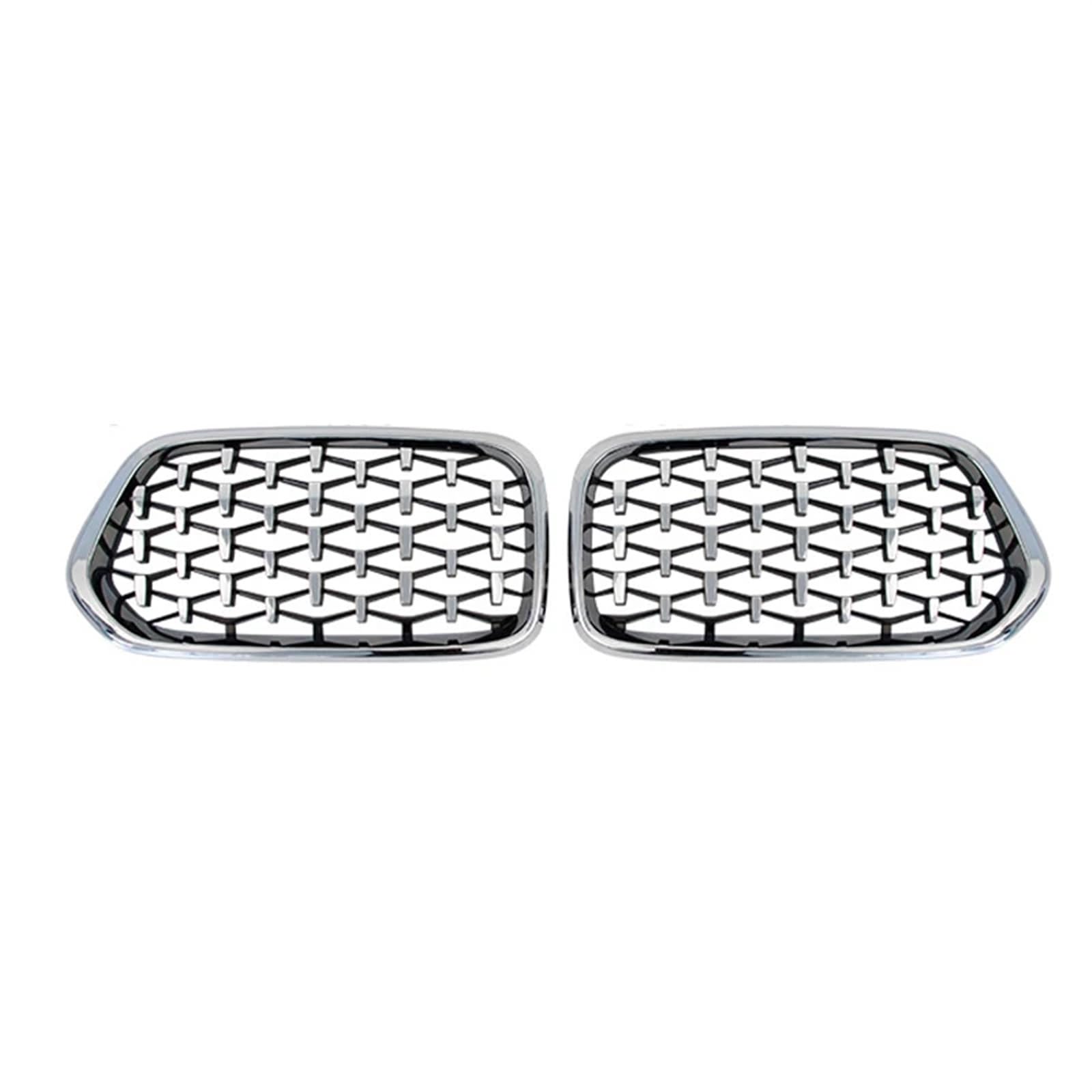 MEIZIYU Diamond Car Front Bumper Grille Racing Grill Fit for X2 F39 2018 2019 2020 2021 2022 Stoßstangengitter für die Frontpartie(Silver) von MEIZIYU