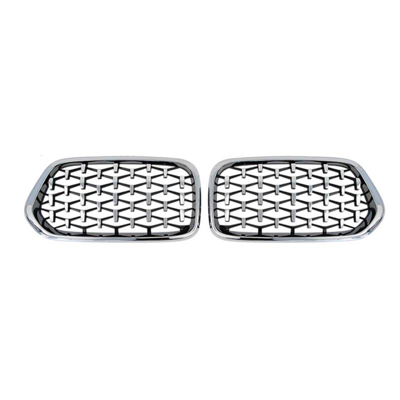 MEIZIYU Diamond Car Front Bumper Grille Racing Grill Fit for X2 F39 2018 2019 2020 2021 2022 Stoßstangengitter für die Frontpartie(Silver) von MEIZIYU