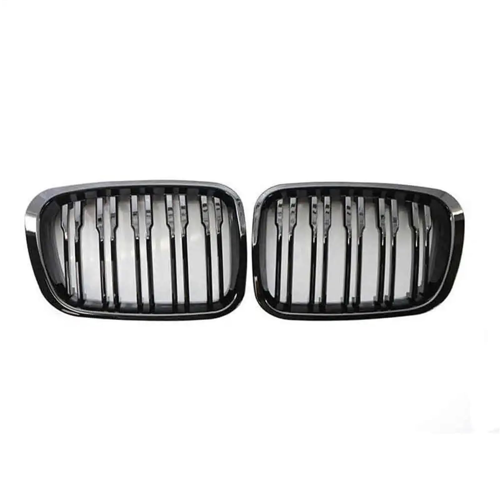 MEIZIYU Doppellinie Auto ABS Frontstoßstange Kühlergrill Grill Passend for E46 3er 1998 1999 2000 2001 Stoßstangengitter für die Frontpartie(Gloss Black) von MEIZIYU