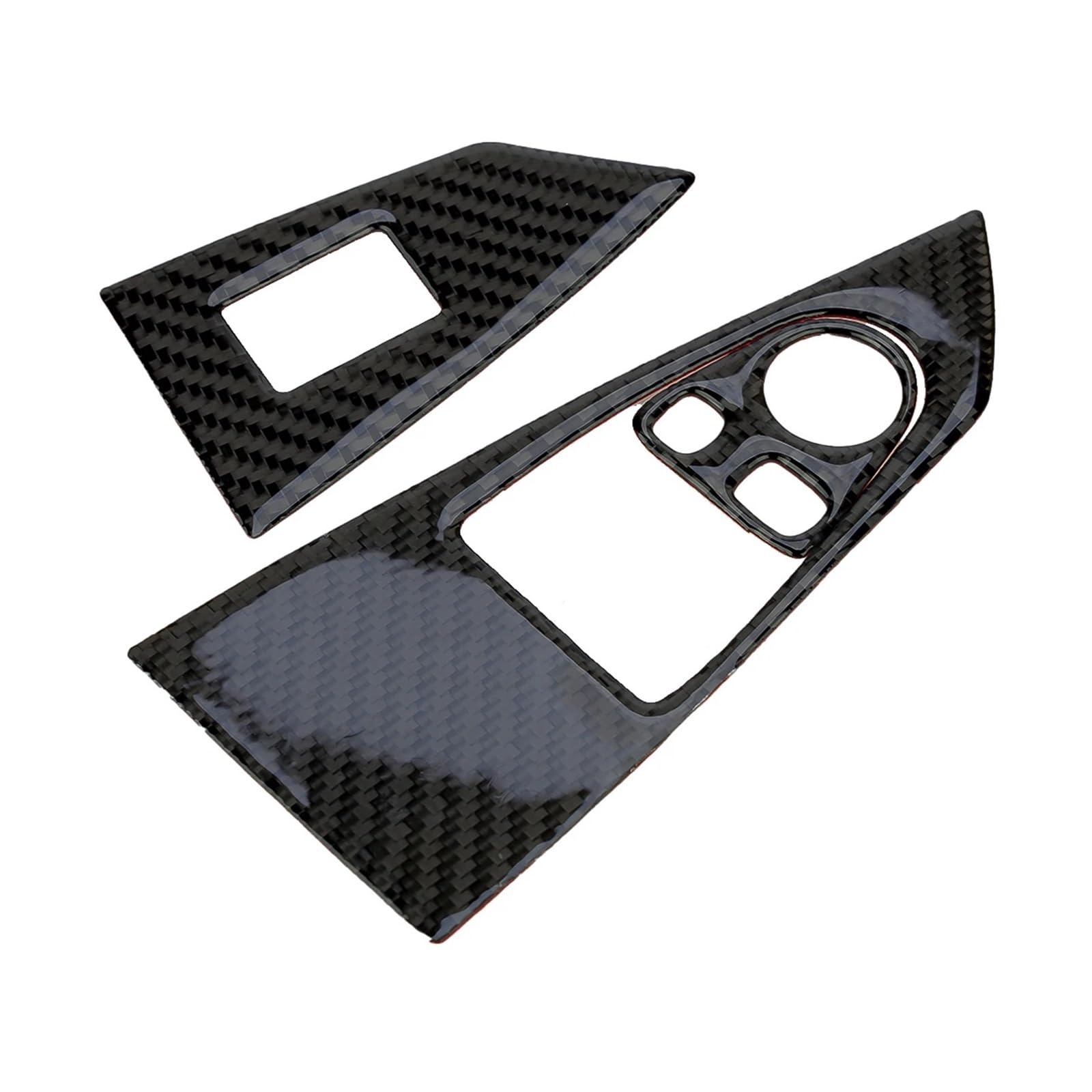 MEIZIYU Front Fensterheber Schalter Panel Abdeckung Trim Fit for BMW 6 Series E63 E64 2004-2010 LHD Schwarz Carbon Faser Fensterschalter-Bedienfeld von MEIZIYU