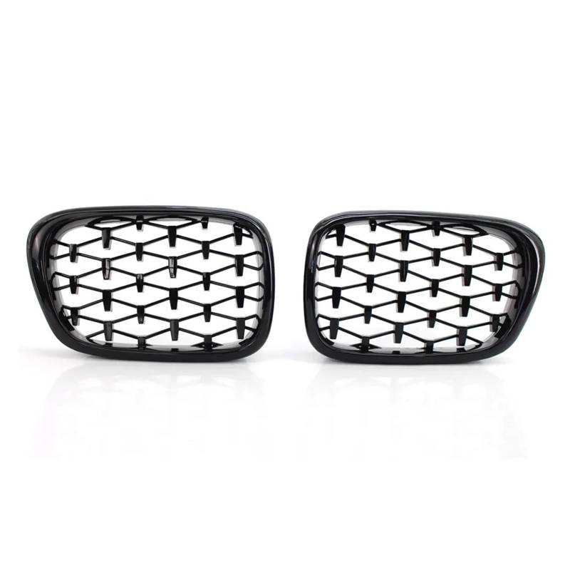 MEIZIYU Frontgrill, passend for E39 51137005837 51137005838 Double Slat Sport Style Diamond Stoßstangengitter für die Frontpartie(Black) von MEIZIYU