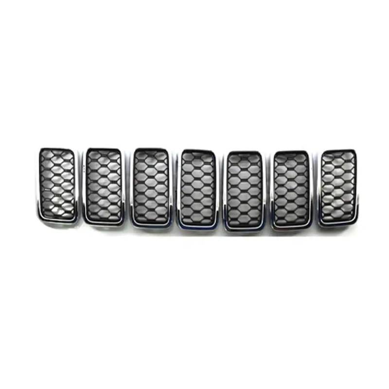 MEIZIYU Frontgrill, passend for Jeep, Grand Cherokee 2017–2021, Grill-Netz-Innenabdeckung, Dekor Stoßstangengitter für die Frontpartie(Chrome black) von MEIZIYU
