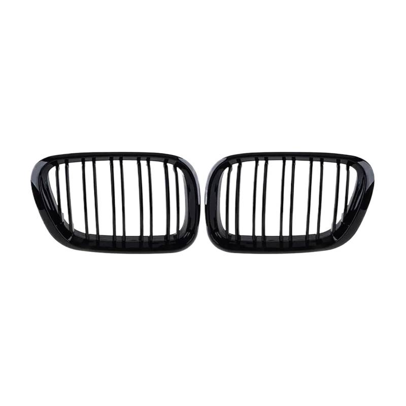 MEIZIYU Frontgrills, passend for E53, X5 1999–2003, Auto-Styling, glänzend schwarzer Sport-Haubengrill Stoßstangengitter für die Frontpartie(Dual Line) von MEIZIYU
