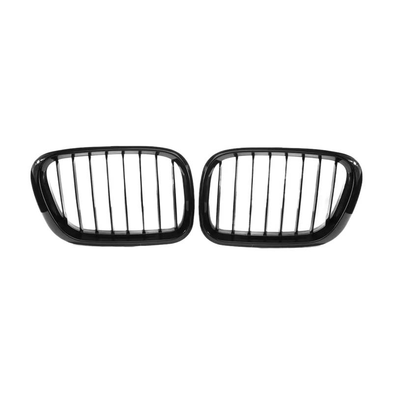 MEIZIYU Frontgrills, passend for E53, X5 1999–2003, Auto-Styling, glänzend schwarzer Sport-Haubengrill Stoßstangengitter für die Frontpartie(Single Line) von MEIZIYU