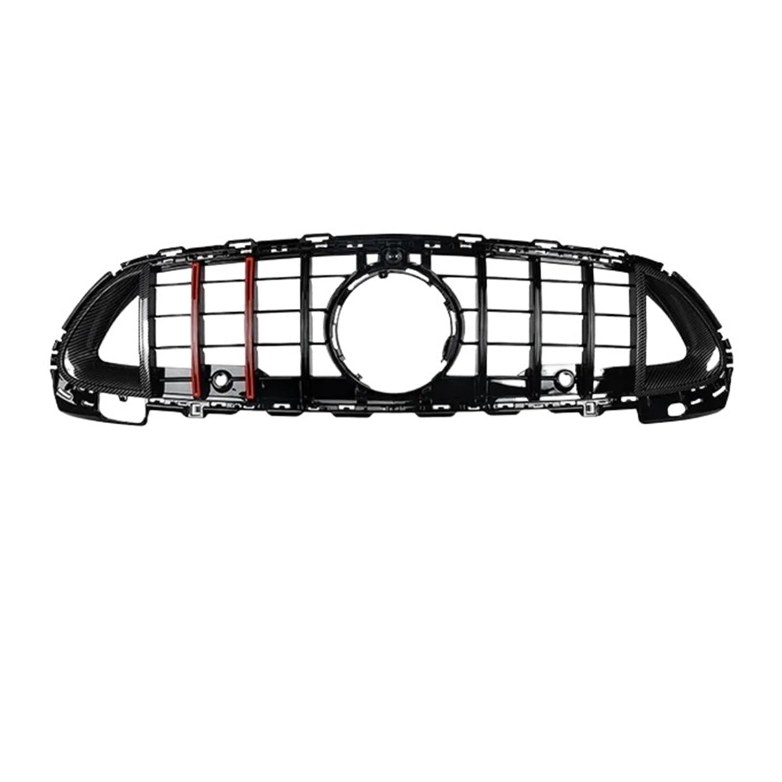 MEIZIYU Frontstoßstangengrill, passend for C-Klasse W206 2022+ C200 C220 C300, Auto-Styling, Sport-Renngrill mit Kamera Stoßstangengitter für die Frontpartie(Red and Carbon) von MEIZIYU