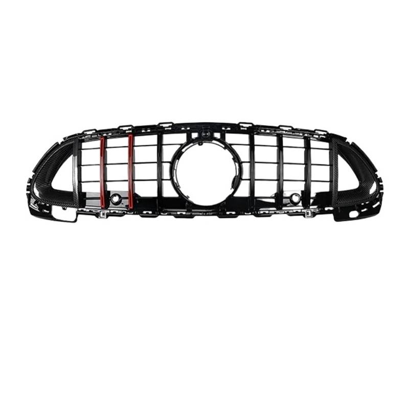 MEIZIYU Frontstoßstangengrill, passend for C-Klasse W206 2022+ C200 C220 C300, Auto-Styling, Sport-Renngrill mit Kamera Stoßstangengitter für die Frontpartie(Red and Carbon) von MEIZIYU