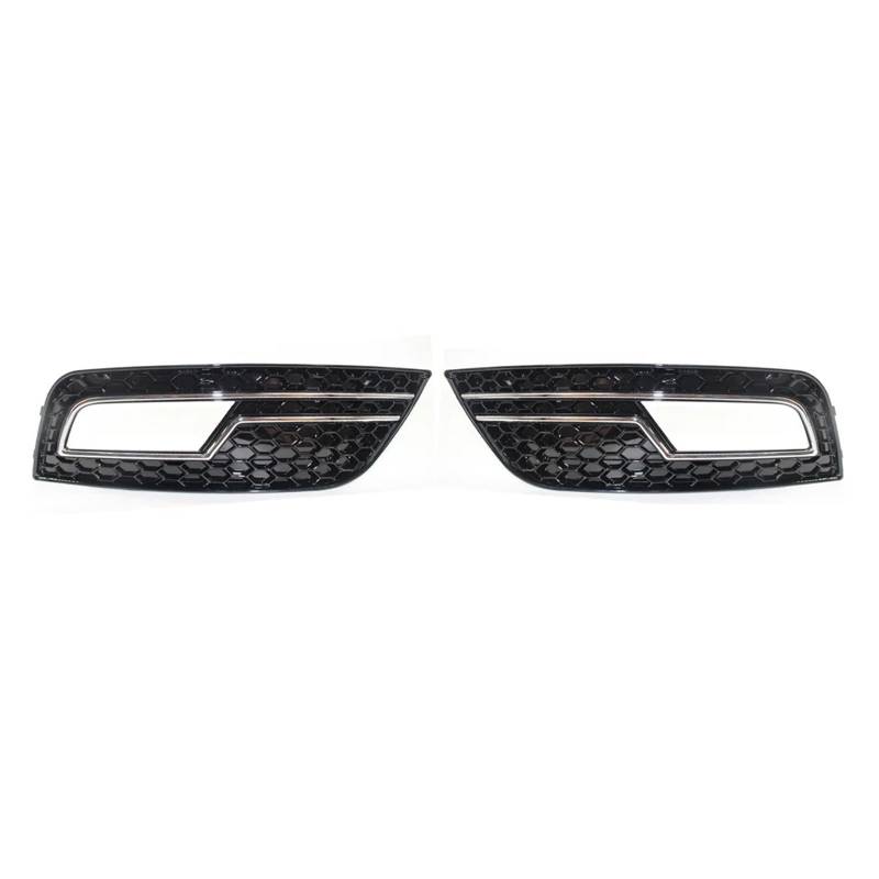 MEIZIYU Kühlergrill for die vordere Stoßstange, passend for A4, B8.5 Standard Edition 2013–2016, Nebelscheinwerfer-Lampengitter-Abdeckung Stoßstangengitter für die Frontpartie(Chrome Black) von MEIZIYU