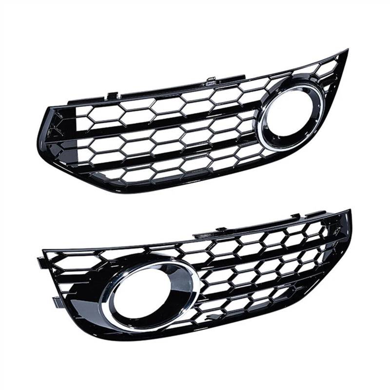 MEIZIYU Wabenförmige Auto-Nebelscheinwerfer-Kühlergrill-Abdeckung, passend for A4 B8 B8.5 ALLROAD 2009 2010 2011 2012 2013 2014 2015 Stoßstangengitter für die Frontpartie(Chrome) von MEIZIYU