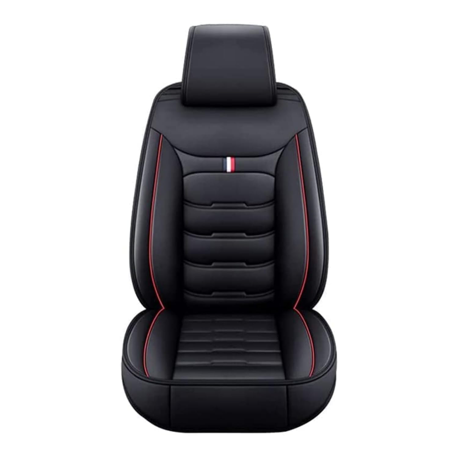 MEJEJO Auto Sitzbezüge für VW Touran 2016-2020,Leder Allwetter wasserdichte 5 Seat Vorne und Hinten Set Auto Innenraum Zubehör,StandardSet-Black-red von MEJEJO