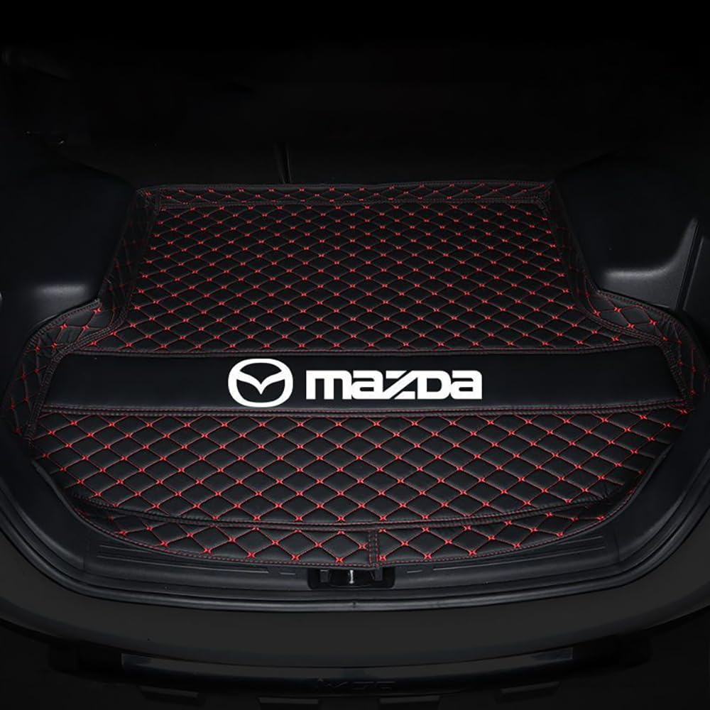 Auto Kofferraummatte für Mazda CX-30 2020 2021 2022 2023 Kofferraumwanne Antirutschmatte Wasserabweisend Kratzfest Kofferraumschutz Interieur Zubehör,BlackRed von MELBIZ