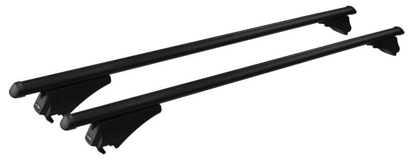 Alu Dachträger Tiger schwarz kompatibel mit Opel Astra J Sportstourer ab 10 aufliegende Reling von MENABO