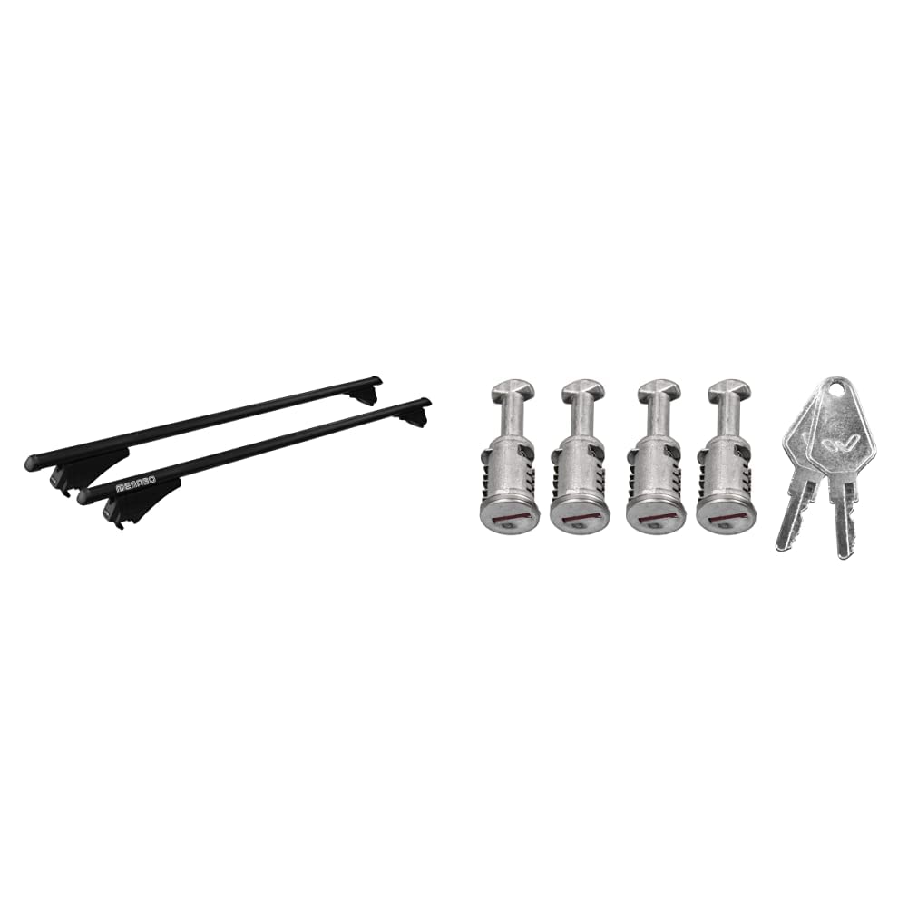 MENABO 000085900000 Dachträger Tiger, Schwarz & Schlösser Set für Tiger Dachreling Silber MENABO 000085900000 Dachträger Tiger, Schwarz & Schlösser Set für Tiger Dachreling Silber von MENABO