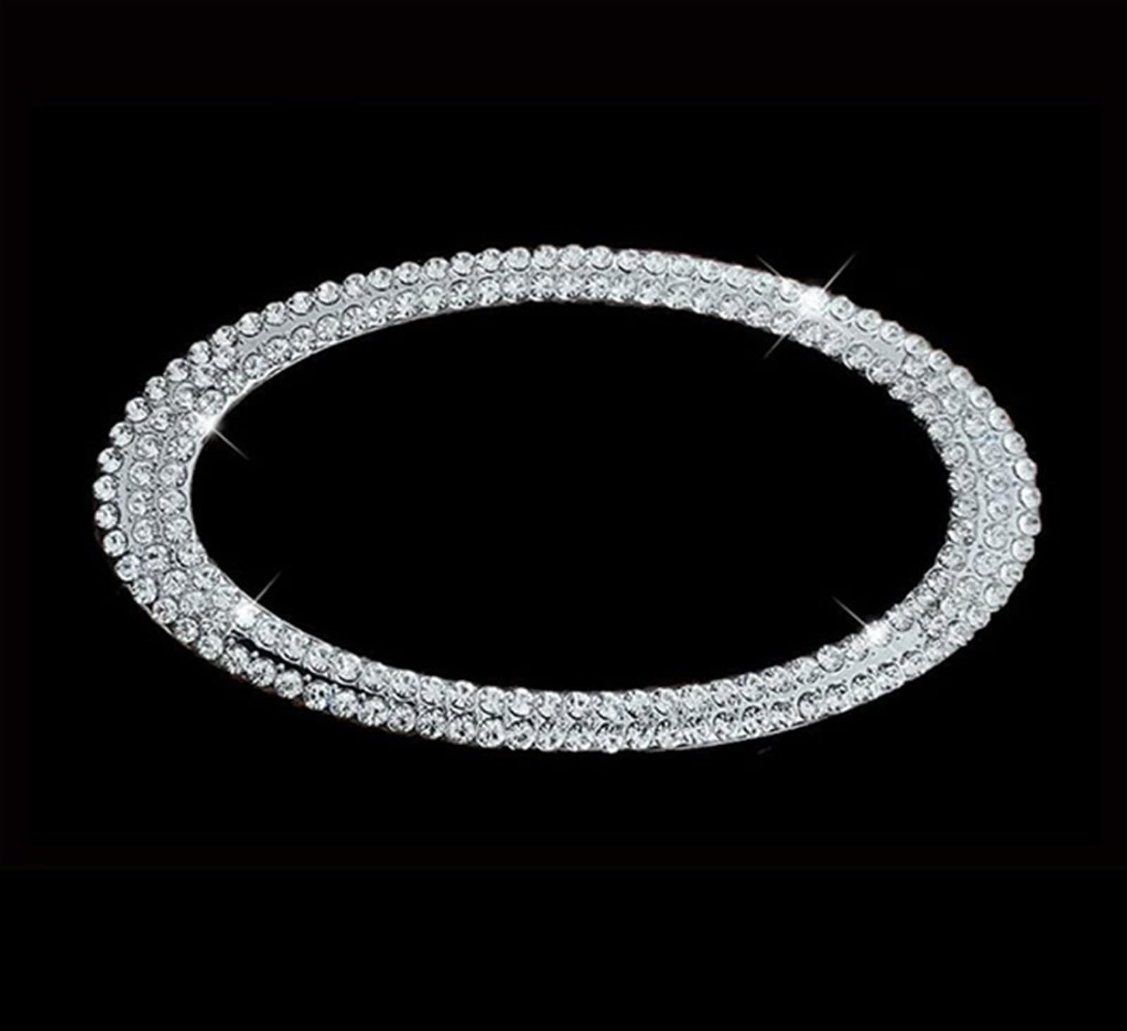 MENGZHONGYAO Auto-Lenkrad-Emblem, Kristall-Diamant-Aufkleber, passend for Kia K2 K3 K5 KX Rio 5 Sportage Ceed Forte Sorento Cerato Soul Venga Optima Lenkradbezüge (Size : White) von MENGZHONGYAO