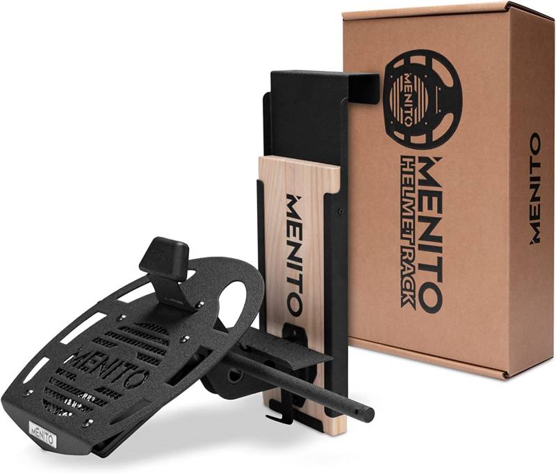 MENITO Premium Helmet Rack | Helmtrockner | Motorrad Garderobe | Wandhalterung für Motorradbekleidung von MENITO