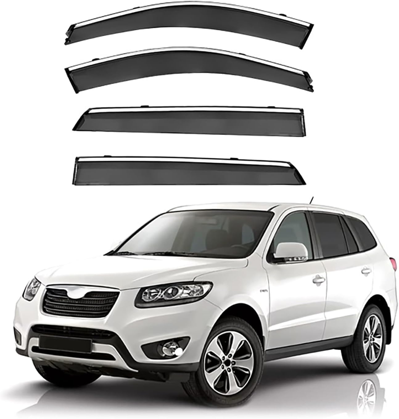 4 Stück Auto Autofenster Windabweiser für Hyundai Santa Fe MK2-CM 2006-2012, Seitenscheiben Regenabweiser Schatten Deflektoren Auto Zubehör 4 Stück Auto Autofenster Windabweiser für Hyundai Santa Fe MK2-CM 2006-2012, Seitenscheiben Regenabweiser Schatten Deflektoren Auto Zubehör von MEOMO