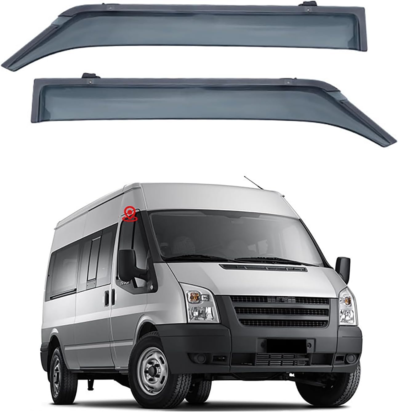 MEOMO 2 Stück Auto Autofenster Windabweiser für Ford Transit MK3 2000-2012, Seitenscheiben Regenabweiser Schatten Deflektoren Auto Zubehör von MEOMO