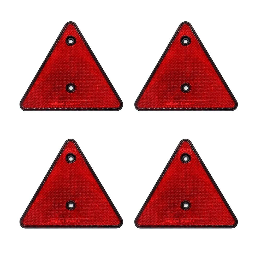 MEROURII Rückstrahler Dreieck, 4er Set 15x15 x15 cm Anhänger Reflektor Dreiecke,Anhänger Dreiecke Katzenauge für Auto Motorrad LKW von MEROURII
