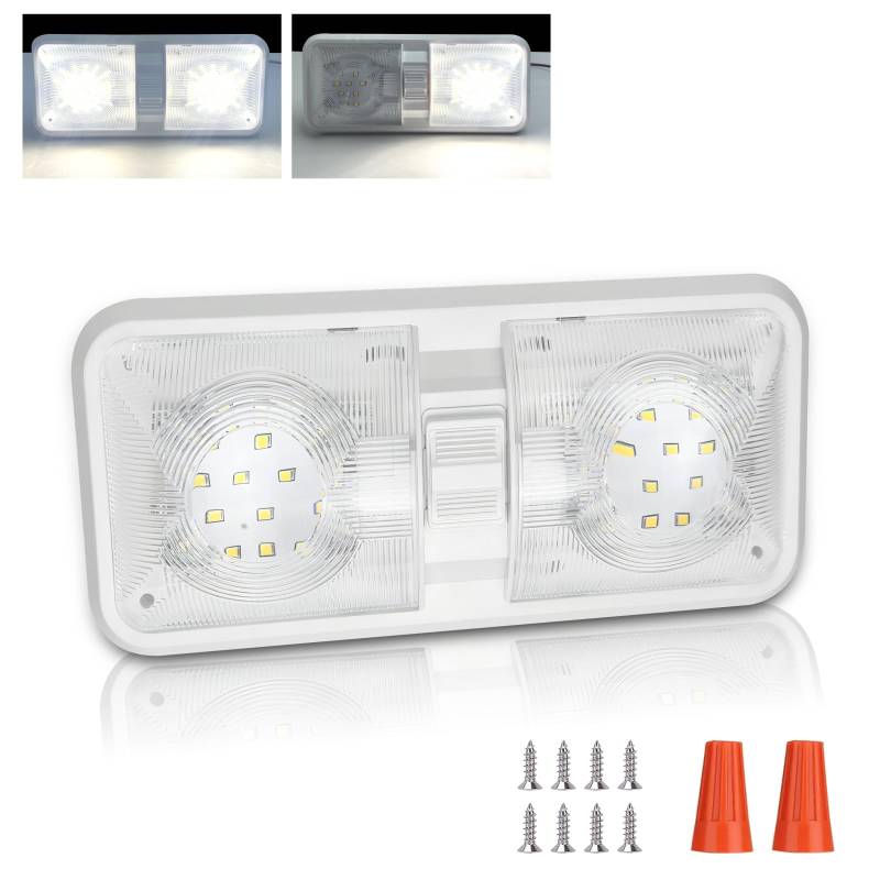 MERTTURM 48 LED Deckenleuchte 12V Lampe(1000LM), 12v Wohnmobil Natürliches Weißes Licht mit Schalter, Helligkeit Einstellbar, Innenbeleuchtung Auto LED für KFZ Innenraumbeleuchtung Boot, 1stk von MERTTURM