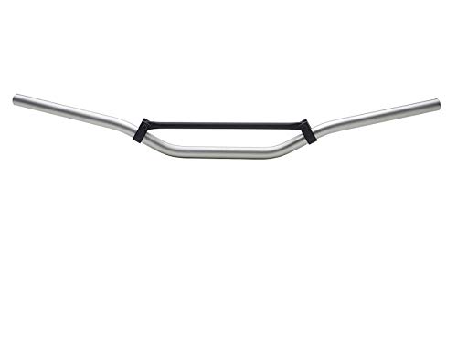 DOMINO PIEGA MEDIA AUS ALUMINIUM AUTOPTIK FARBE SILBER MIT TRAVERSINO SCHWARZ FÜR MOTORRAD OFF ROAD ENDURO/CROSS MASSE: Länge: A - 802 mm Höhe: C - 102 mm Ausladung: D - 82 mm Durchmesser: 22 mm von MES