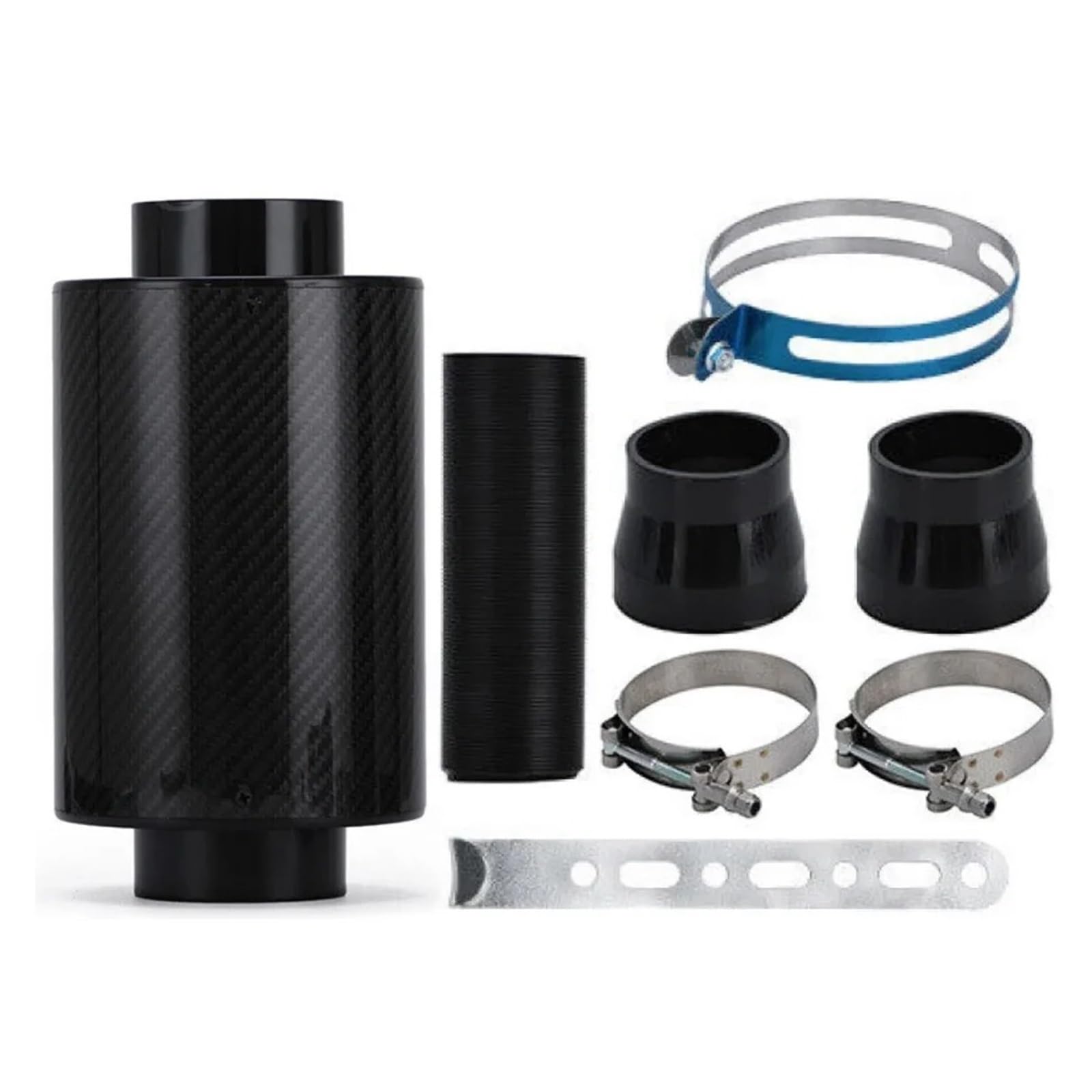 Auto-Lufteinlass Rohr 1 Set Auto 76mm 3 Zoll Kohlefaser Kaltluftfilter Feed Geschlossener Hight Flow Cold Air Intake Induction Rohr Schlauch Kit Universal Lufteinlässe von MESKEL