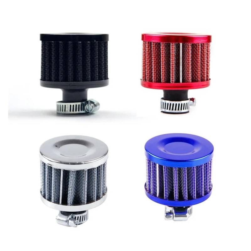Auto-Lufteinlass Rohr 12mm Universal Auto Luftfilter Für Motorrad Kaltlufteinlass High Flow Kurbelgehäuseentlüftungsabckung FÜR Mini Entlüftungsfilter Lufteinlässe(Random 1pcs) von MESKEL