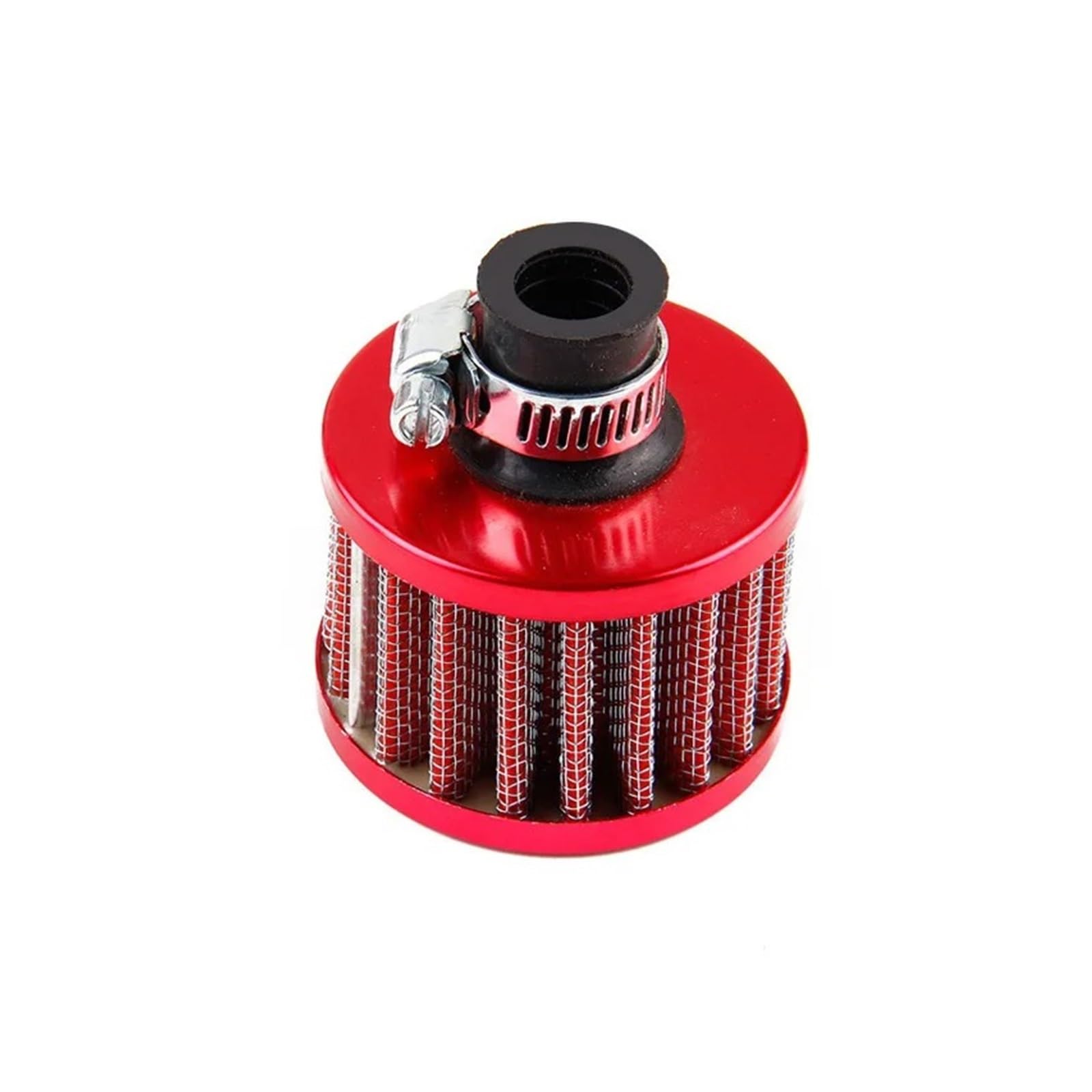 Auto-Lufteinlass Rohr 12mm Universal Auto Luftfilter Für Motorrad Kaltlufteinlass High Flow Kurbelgehäuseentlüftungsabckung FÜR Mini Entlüftungsfilter Lufteinlässe(Rot) von MESKEL