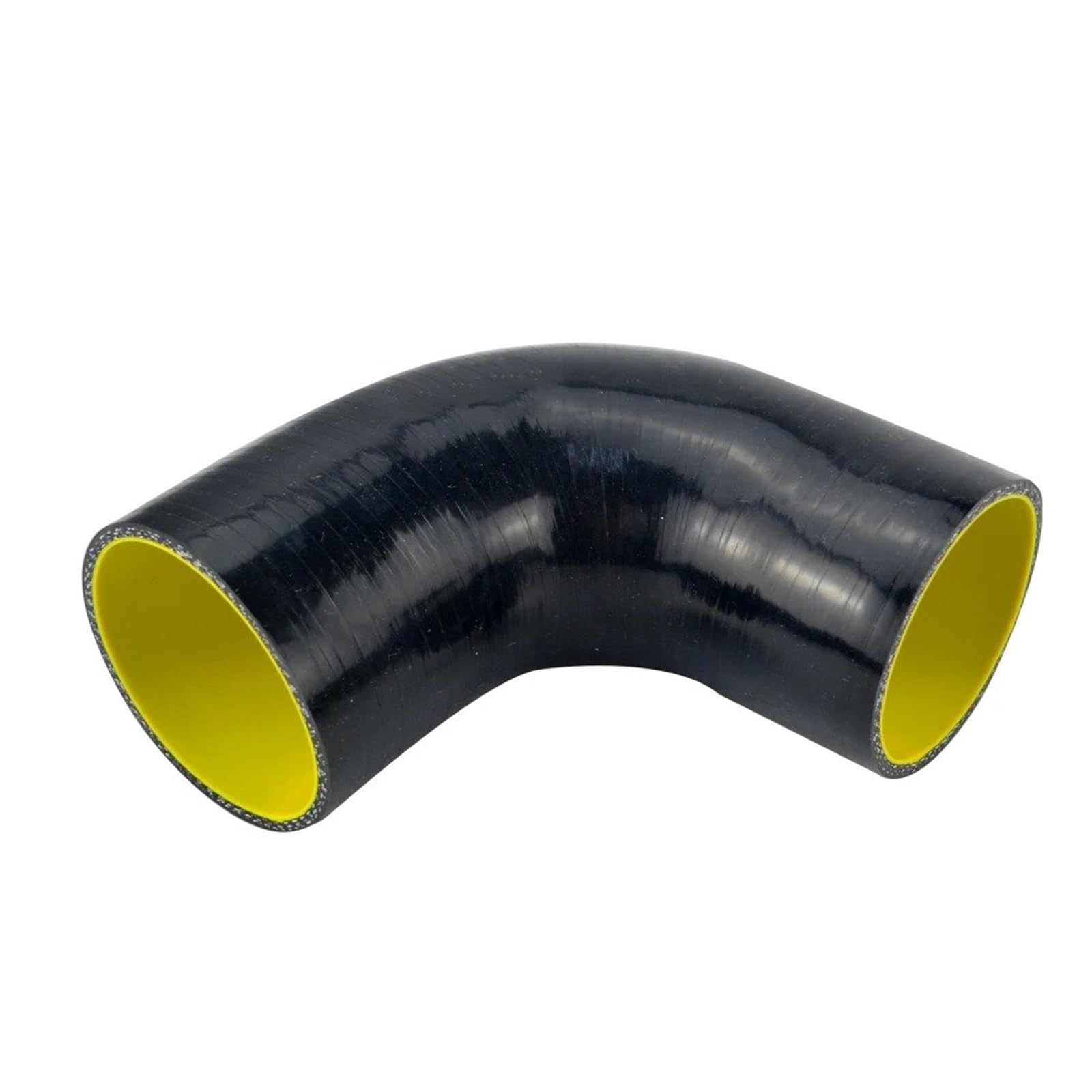 Auto-Lufteinlass Rohr 2,5" 63mm 90-Grad-Winkel-Silikonschlauchrohr Turbo-Einlass Blau Und Gelb/Schwarz Und Gelb Lufteinlässe(Schwarz) von MESKEL