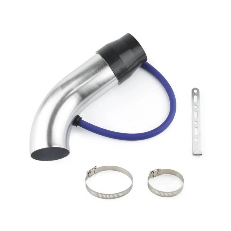 Auto-Lufteinlass Rohr 75mm Universal Alumimum 3'' Auto Kaltluftansaugsystem Turbo-Induktionsrohr Silber Schwarz Rot Farbe Lufteinlässe(Silber) von MESKEL