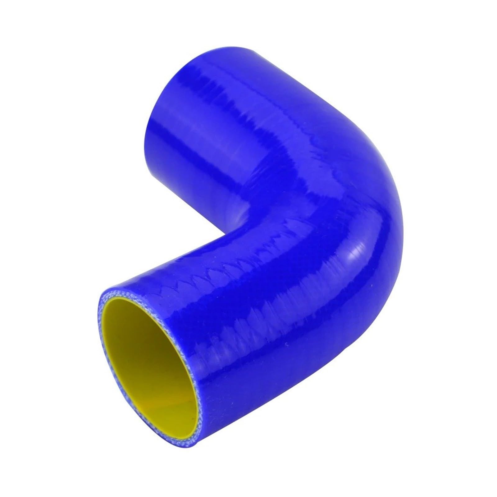 Auto-Lufteinlass Rohr 76 Mm PQY-SH9030-QY 2"-2,5" 90-Grad-Winkel-Reduzierstück, Silikonschlauch, Turbo-Einlass, Blau Und Gelb/Schwarz Und Gelb Lufteinlässe(Blau) von MESKEL