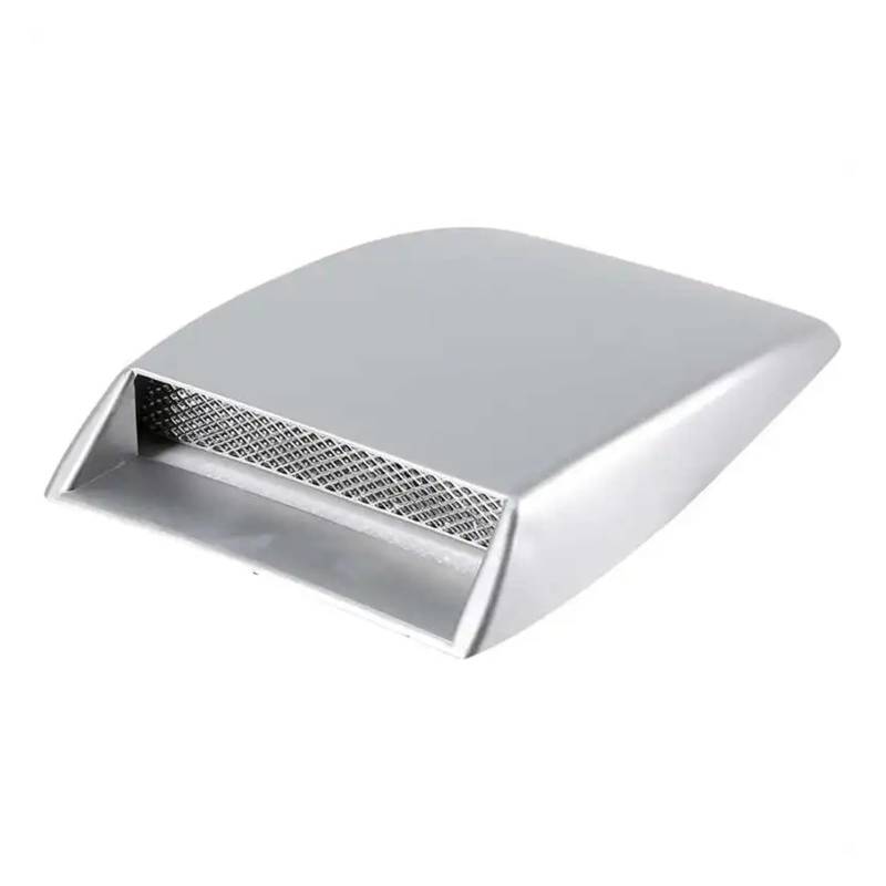 Auto-Lufteinlass Rohr Auto Korative Luftstrom-Einlassschaufel Universal-ABS-Kühlergrill Netz Motorhaube Entlüftungsabckung Haubenaufkleber Auto-Styling Schwarz Lufteinlässe(Silber) von MESKEL