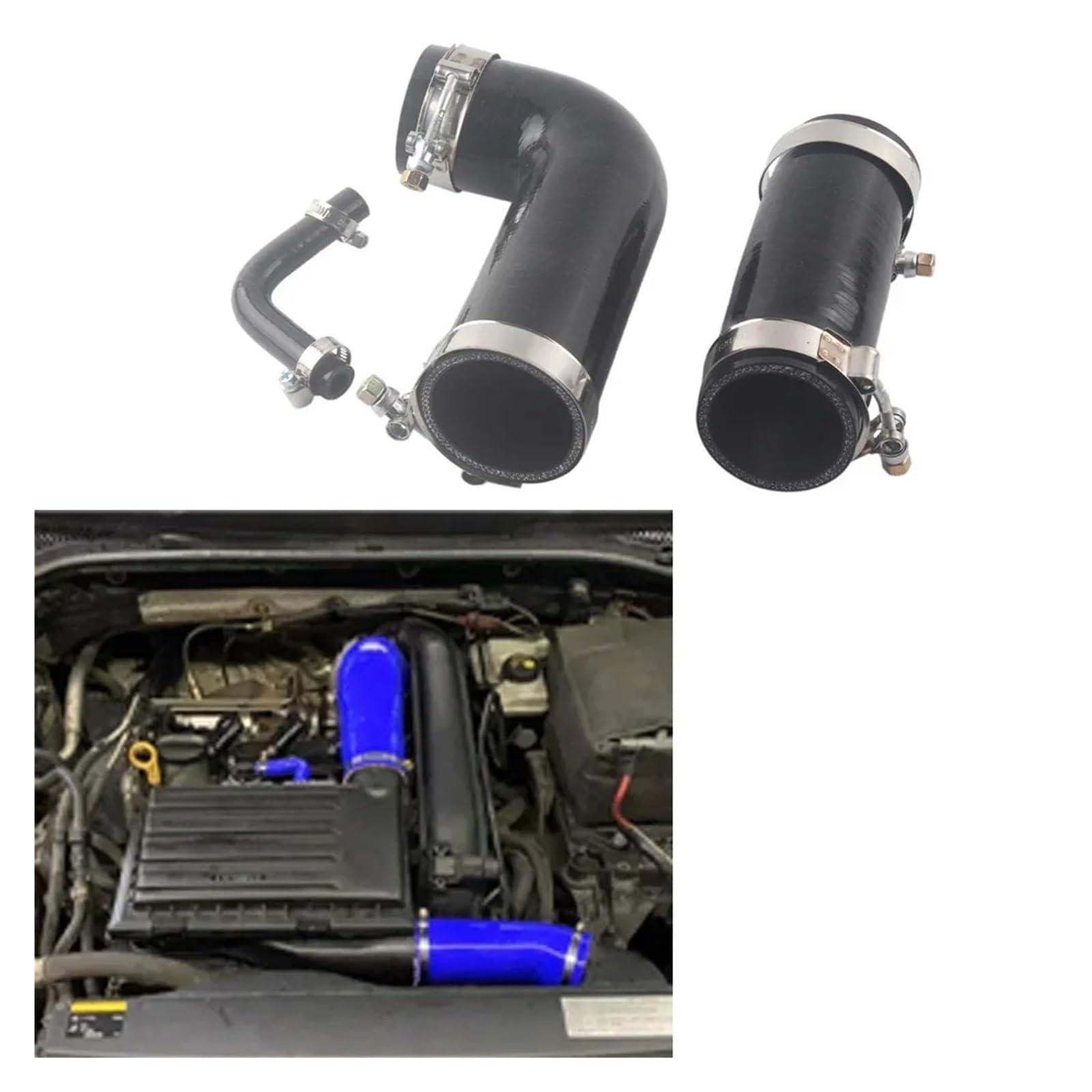 Auto-Lufteinlass Rohr FÜR A1 FÜR A3 FÜR Q2 FÜR Q3 12 14 FÜR TSI Lufteinlassschlauch EA211 Motor Lufteinlässe(3 pcs Black) von MESKEL