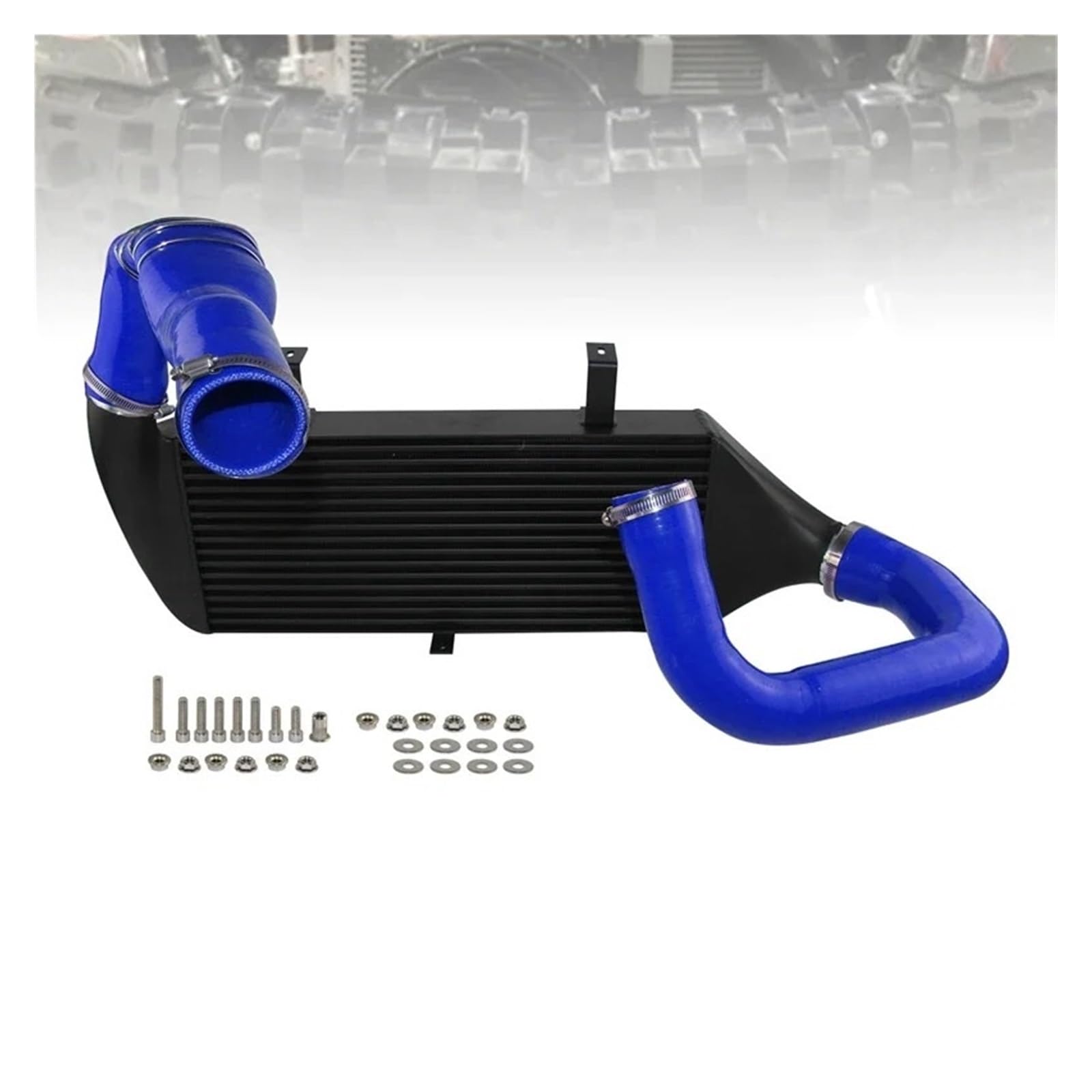 Auto-Lufteinlass Rohr Für Opel Für Astra H OPC 2,0 L Turbo 177KW/240PS 2005-2008 2009 2010 Front Mount Competition Ladeluftkühler Schlauch Kit Aluminium Schwarz/Blau/Rot Lufteinlässe(Blau) von MESKEL