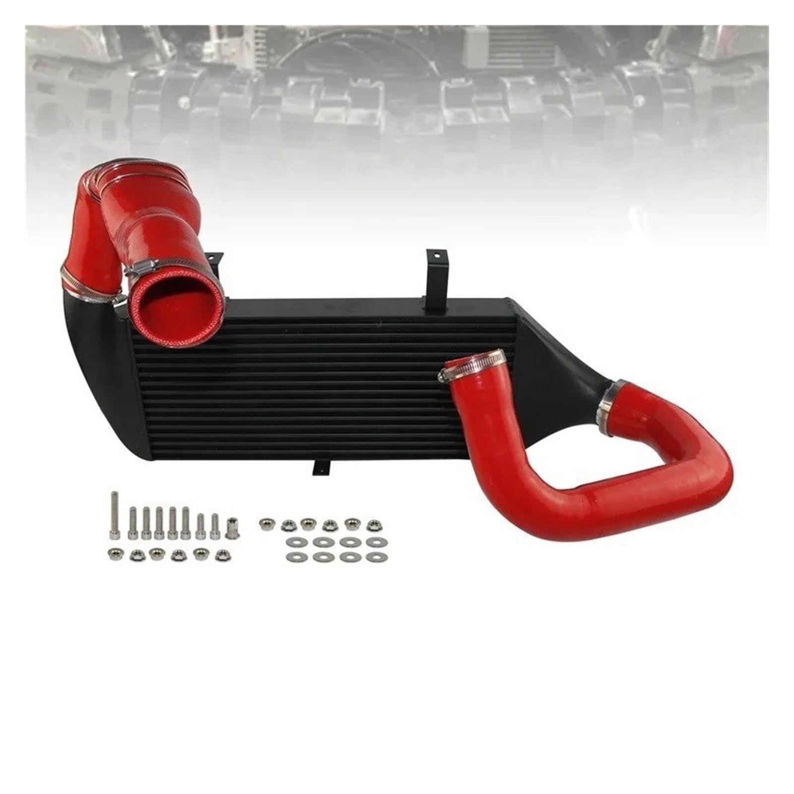 Auto-Lufteinlass Rohr Für Opel Für Astra H OPC 2,0 L Turbo 177KW/240PS 2005-2008 2009 2010 Front Mount Competition Ladeluftkühler Schlauch Kit Aluminium Schwarz/Blau/Rot Lufteinlässe(Rot) von MESKEL