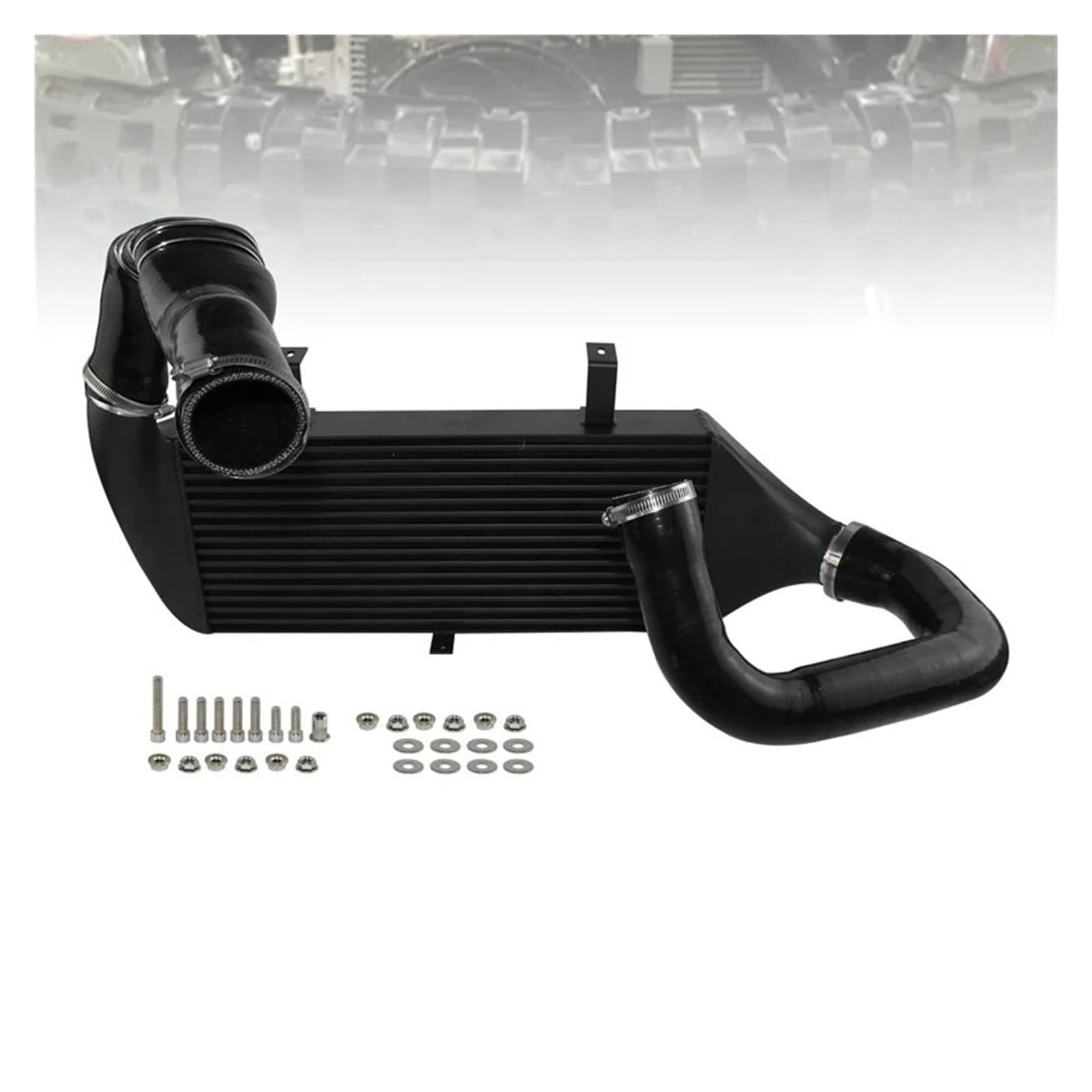 Auto-Lufteinlass Rohr Für Opel Für Astra H OPC 2,0 L Turbo 177KW/240PS 2005-2008 2009 2010 Front Mount Competition Ladeluftkühler Schlauch Kit Aluminium Schwarz/Blau/Rot Lufteinlässe(Schwarz) von MESKEL