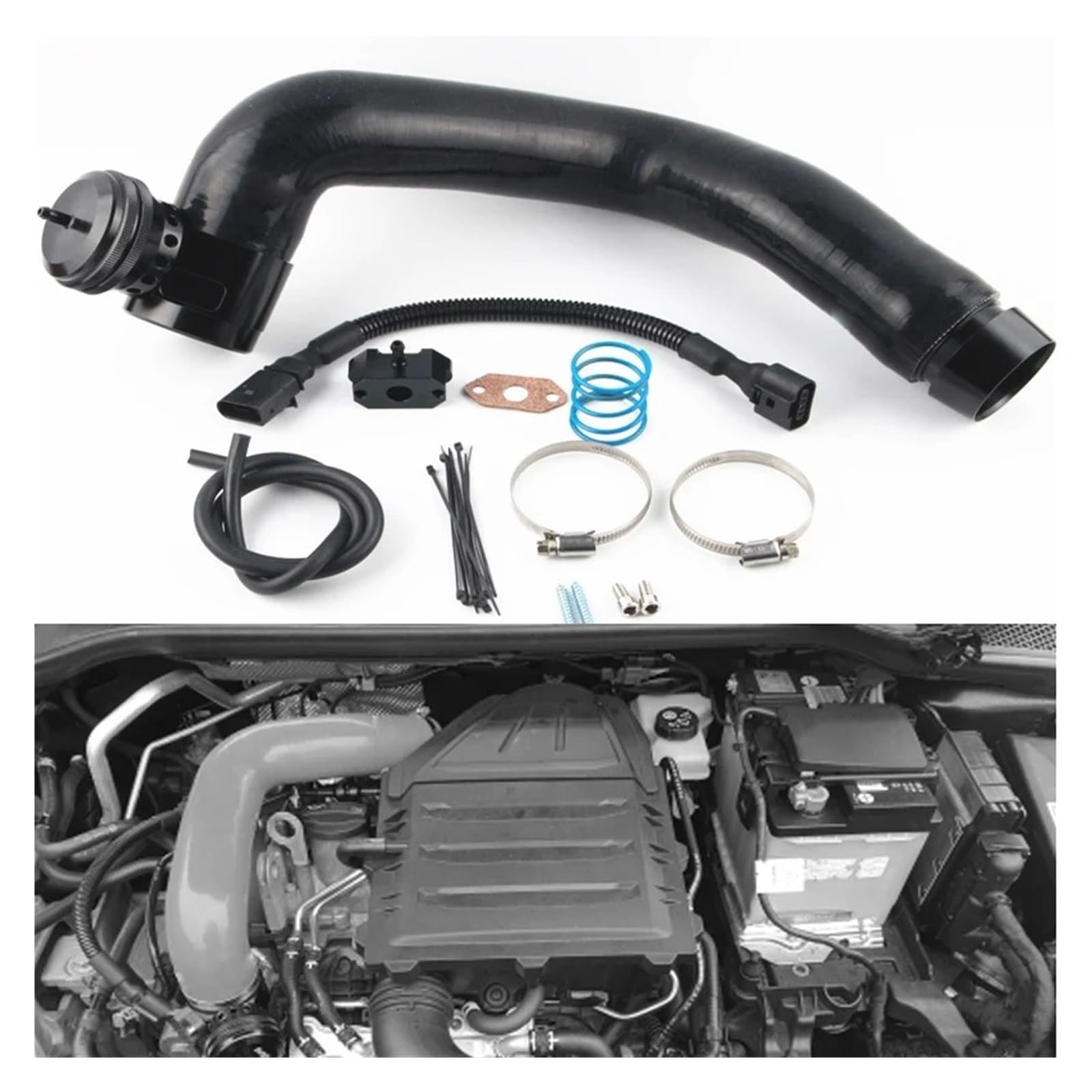 Auto-Lufteinlass Rohr Für Skoda Für Fabia Für Schnelle 10 Für Tsi Auto Air Intake Turbo Dump Blow Off Ventil Auto Ansaugkanal Lufteinlässe(Black Hose) von MESKEL