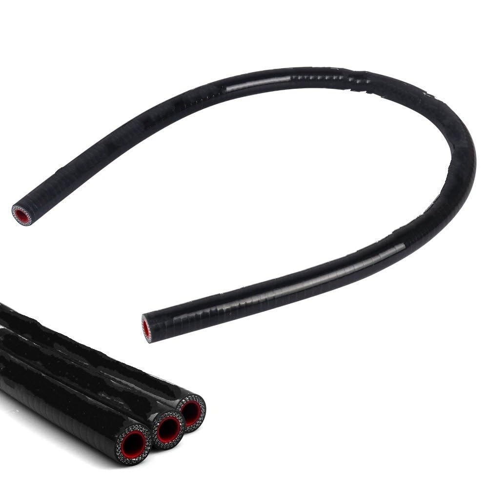 Auto-Lufteinlass Rohr ID 12mm/14mm/16mm/19mm Meter Silikon Gerade Schlauch Schwarz Kühlmittel Ladeluftkühler Turbo Rohr Lufteinlass Rohrleitungen Wasser Schlauch Rohr 4Ply Lufteinlässe(RS100-Black-ID- von MESKEL