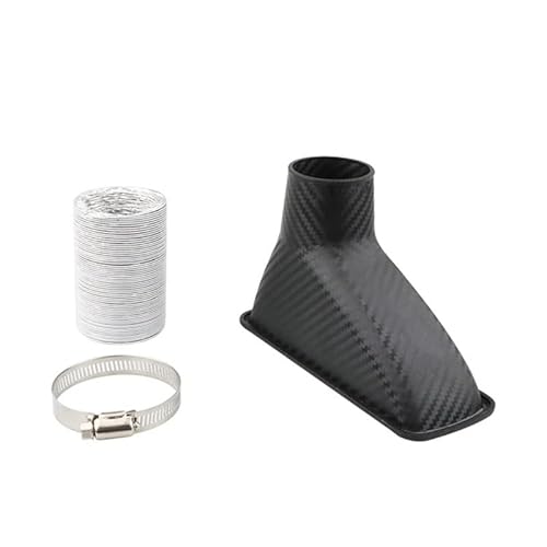 Auto-Lufteinlass Rohr Universal 1 Stücke Auto Vorderen Stoßfänger Eintritt Air Turbo Air Intake Rohr Kit ABS Turbine Einlass Kit Rohr Luft Trichter Carbon Look Lufteinlässe(Square) von MESKEL