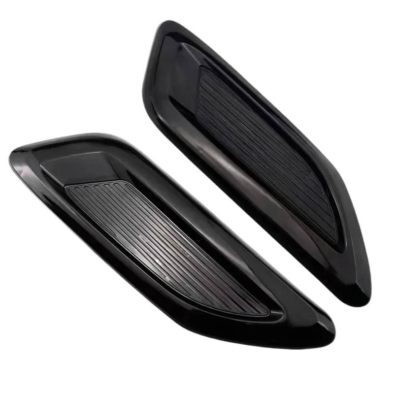 Auto-Lufteinlass Rohr Universal Air Outlet Abckung Koration Trim Kunststoff Auto Hood Scoop Gefälschte Air Flow Intake Vent Abckungen Auto Außen Zubehör Lufteinlässe(2PCS Black) von MESKEL