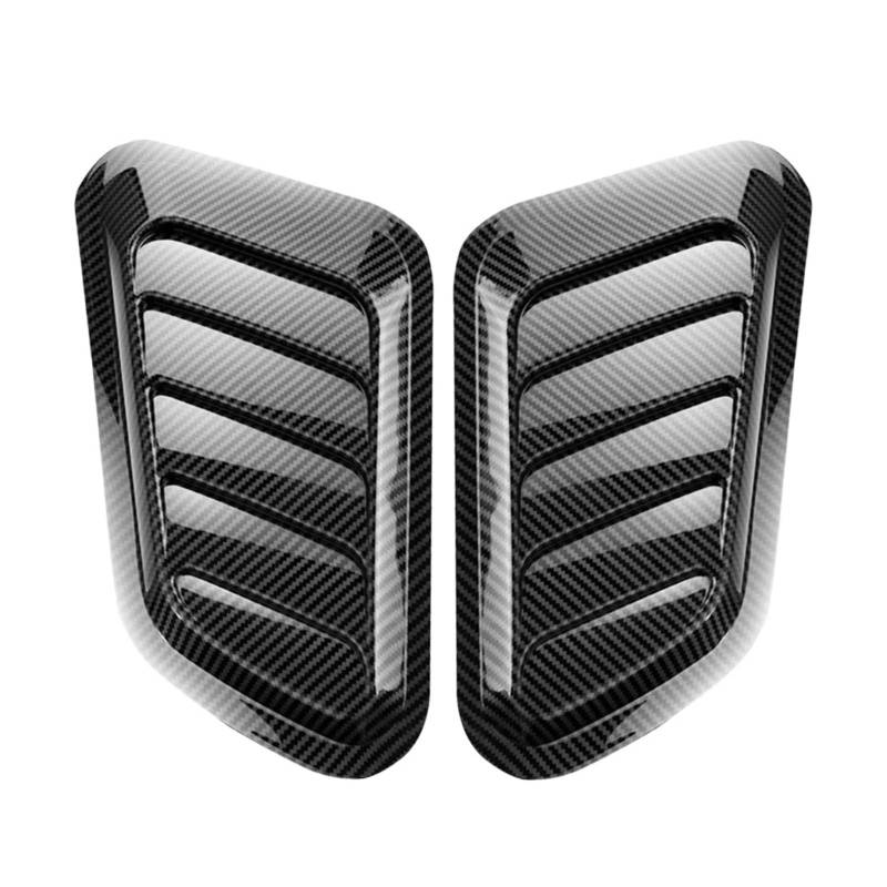 Auto-Lufteinlass Rohr Universelle 33Cm Seitenhauben-Luftstrom-Einlassabdeckung 40Cm Haubenschaufel Motorhaube Aufkleber Dekorativ, Passend Jedes Auto Mit Flacher Motorhaube Lufteinlässe(Side Carbon) von MESKEL